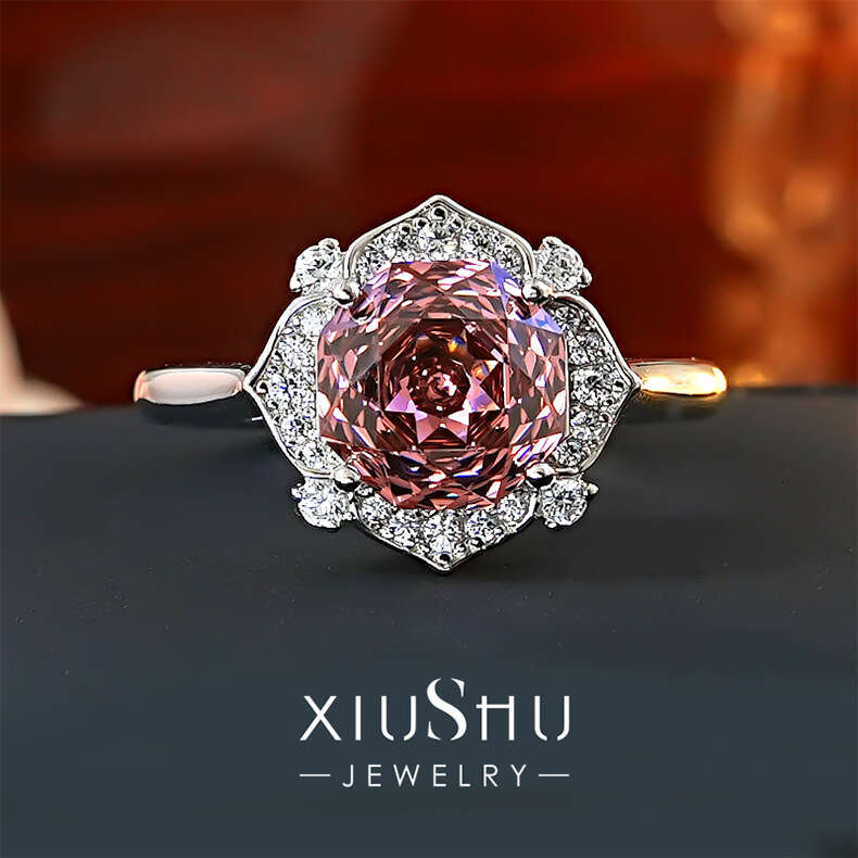 Millennial Rose Cut Light Luxury Versatile Inlaid High Carbon Diamond Elegant High-end Niche Design Simple Ring
