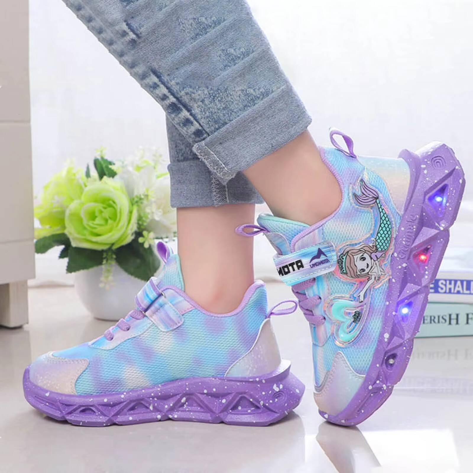 Ddmyshoesvip Led Lights Mesh Children's Breathable Children S New Cartoon Boys Dinosaur Baby Girls Flats Casual Sports Running Shoes H260130