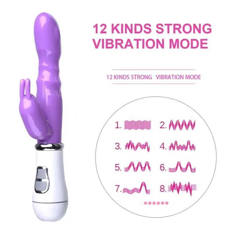 12 Speed Vibrator Female Powerful Dildo Rabbit Vibrators Sex Toys for Woman Clitoris Stimulator Massager Masturbators Adult ToysXJ250618