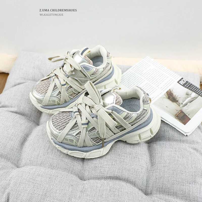 Childrens Basketball Shoes Mesh Fashion Girls Causal Sneakers Chunky Versatile Kids Non-slip Boys Running Sneakers Breathable Z250618