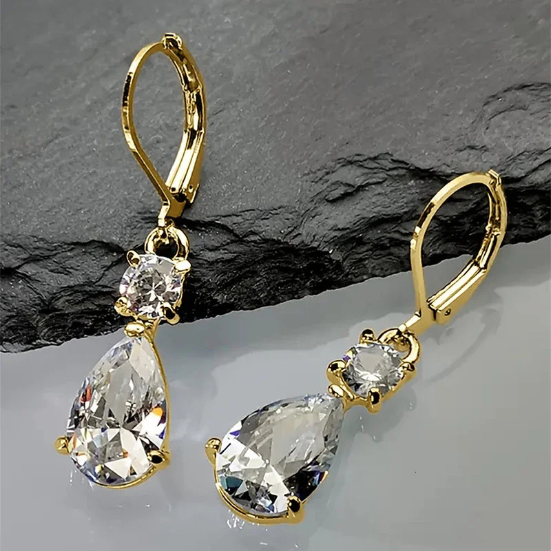 CAOSHI Gorgeous Bright Zirconia Pendant Earrings Female Trendy Wedding Ceremony Accessories Silver Color Jewelry for Lady 250617