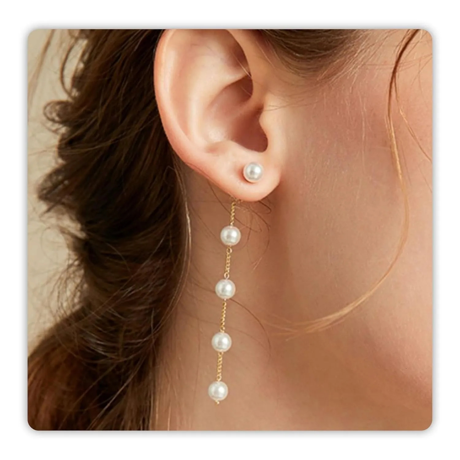 Pearl Earring for Women Gold Silver Plated Pearl Drop Earrings Summer Earrings White Pearl Dangle Earrings Jewelry Birthday Gift 250617