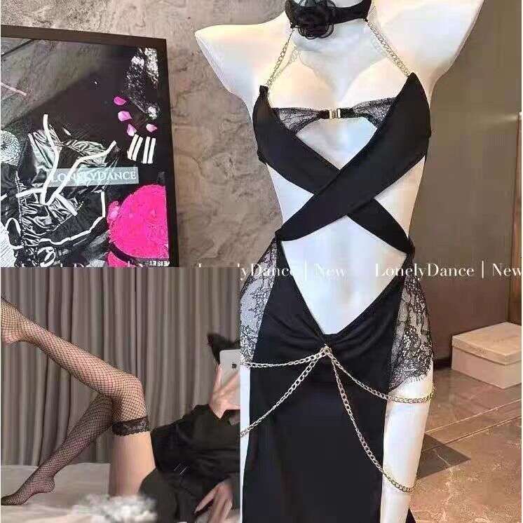 Sexy Lingerie Sexy Lingerie Chain Egyptian Charm Cat Girl Set Uniform Temptation Pure Desire See-Through No-Removal Halter Strap Women Lingerie