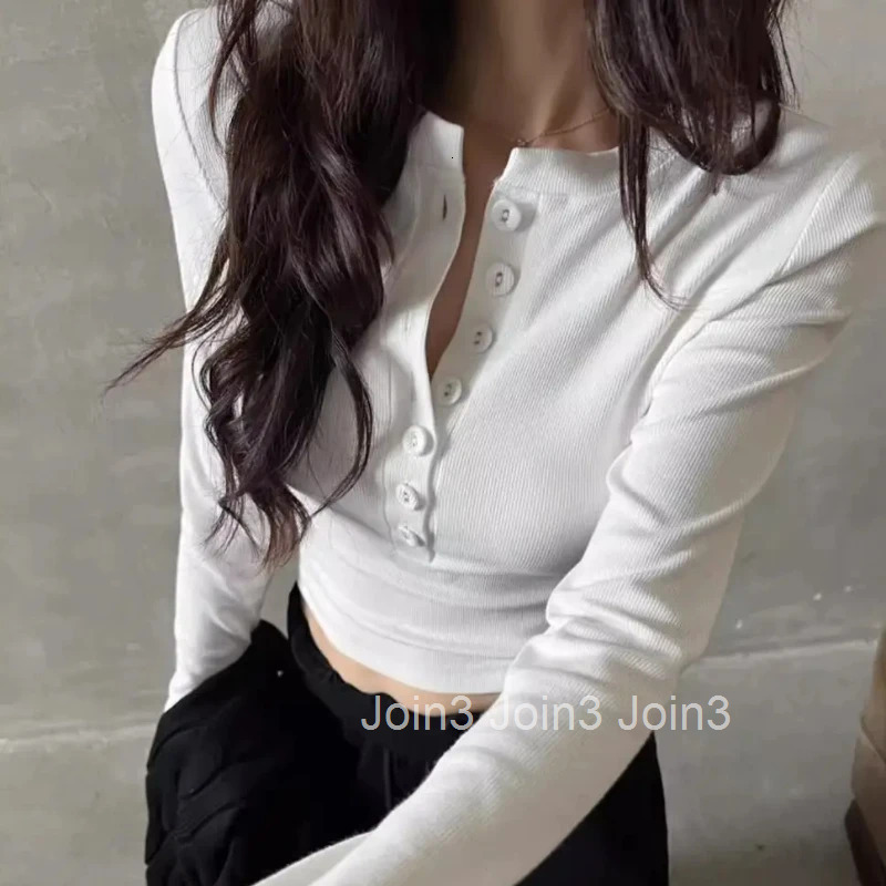 Polo Neck T Shirt for Women Korean Clothing Woman Tshirt Commute Tops Long Sleeve Y2k Fashion In Trend 2025 Basic High Quality