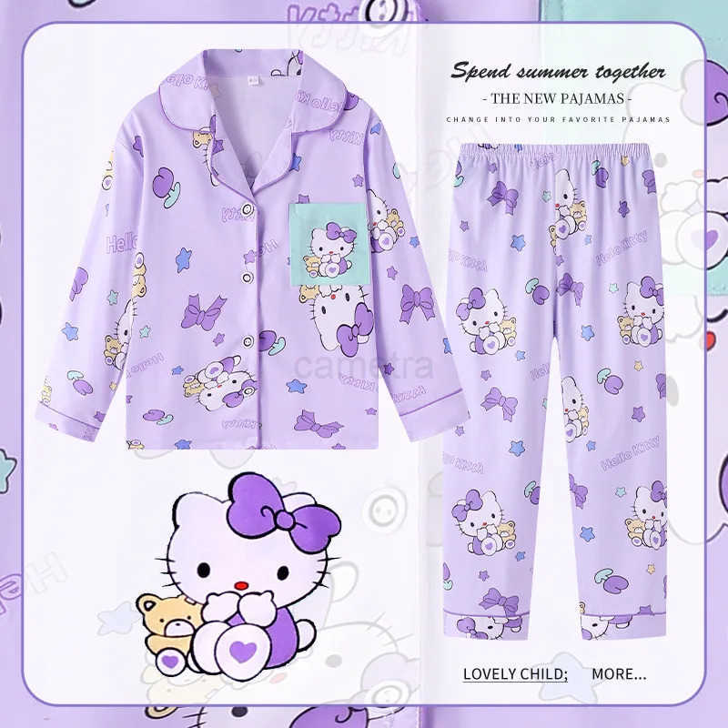 Sanrio Sanrio Mascots Children Pajama Sets Casual Fashion Print Comfortable Breathable Kids Sleepwear Set Suitable for Autumn Winter XJ250618XJ250618