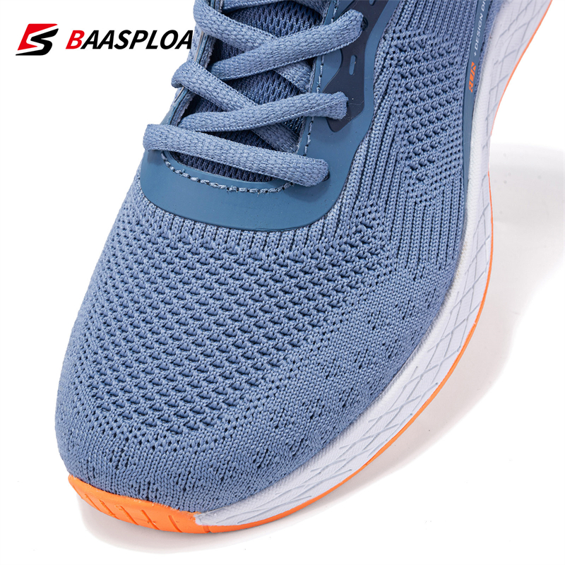 Baasploa Men Fashion Running Shoes Breathable Knit Tennis Sports Shoes Male Lightweight Walking Shoes