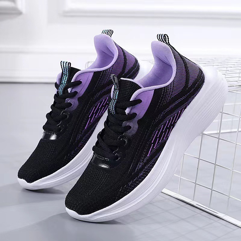 2025 Spring and Autumn New Lightweight Flyknit Mesh Breathable Sneakers Soft Sole Casual Fashion Running Shoes for Women ddmythur