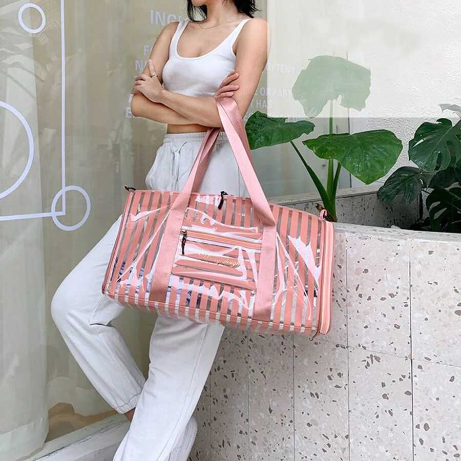 Multifunctional PVC sports and fitness bag can be shoulder crossbody waterproof short trip bag wet and dry separation yoga bag W250618
