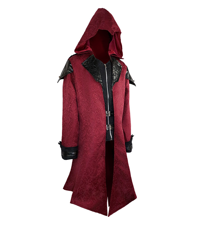 Stage Wear For men clothing Halloween retro patchwork jacket men's gothic dark costume