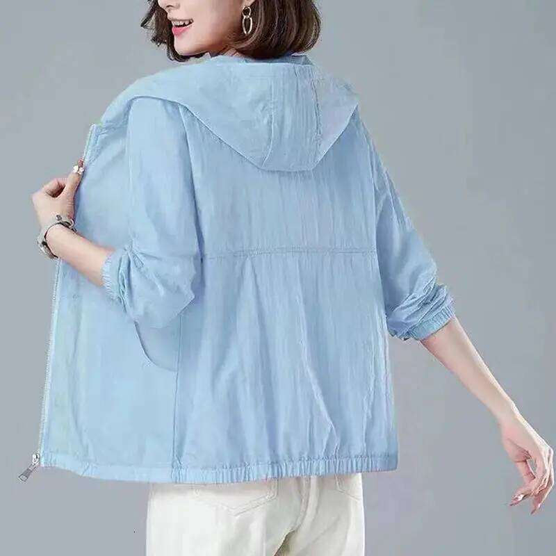 Women's Short-Sleeve Summer Jacket - Loosely Fitted Casual Coats with UV Protection