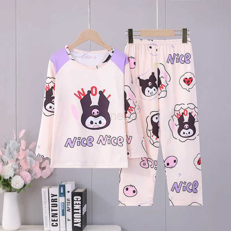 Sanrio Lovely Sanrio Kids Pajama Sets Casual Comfortable Soft Cartoon Print Nightwear Set Boys Girls Indoor Clothes Autumn Winter XJ250618XJ250618