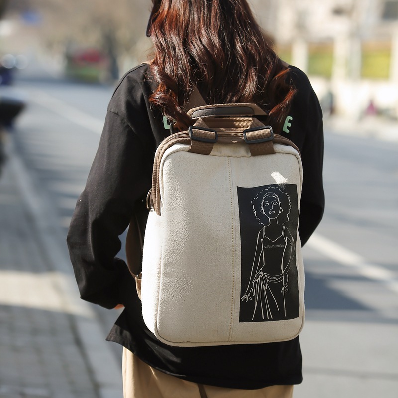 High quality brand new high-quality free designer bag new Korean style large capacity backpack high-end commuting cotton and linen backpack new free d