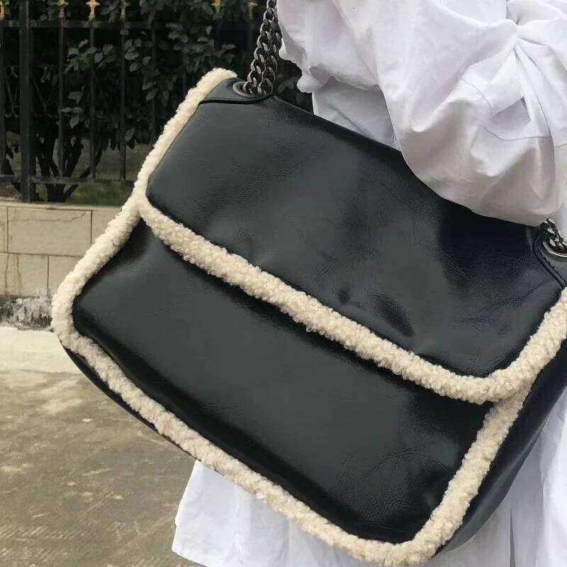 Shoulder Bag messenger bag Y2k women's Fashion Vintage Trend Patchwork Fluffy Casual Underarm Bags
