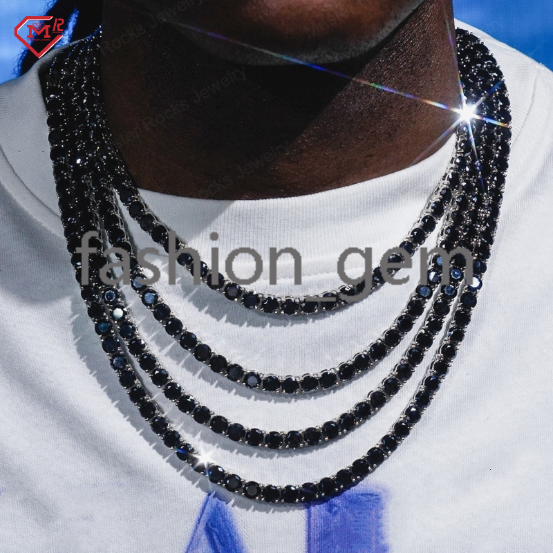8MM Vvs Moissanite Diamond 925 Sterling Silver Tennis Chain Hiphop Iced Out Moissanite Tennis Chain