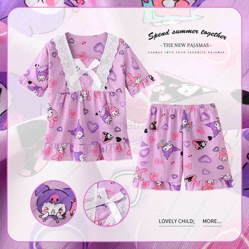 Sanrio Childrens Air Conditioning Clothing Set Girls Pajamas Sleepwear Robe Mother Kids XJ250618XJ250618