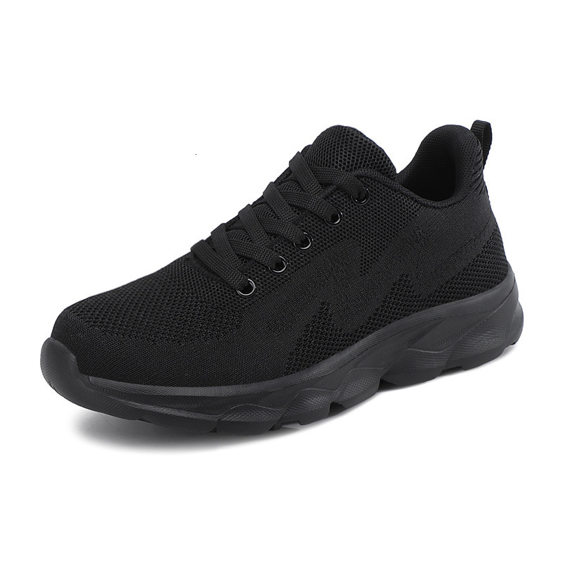 Casual Shoes Season New Flyknit Sports Black Soft Sole Casual Running Breathable Mesh Travel Shoes For Women Ddmysaturn