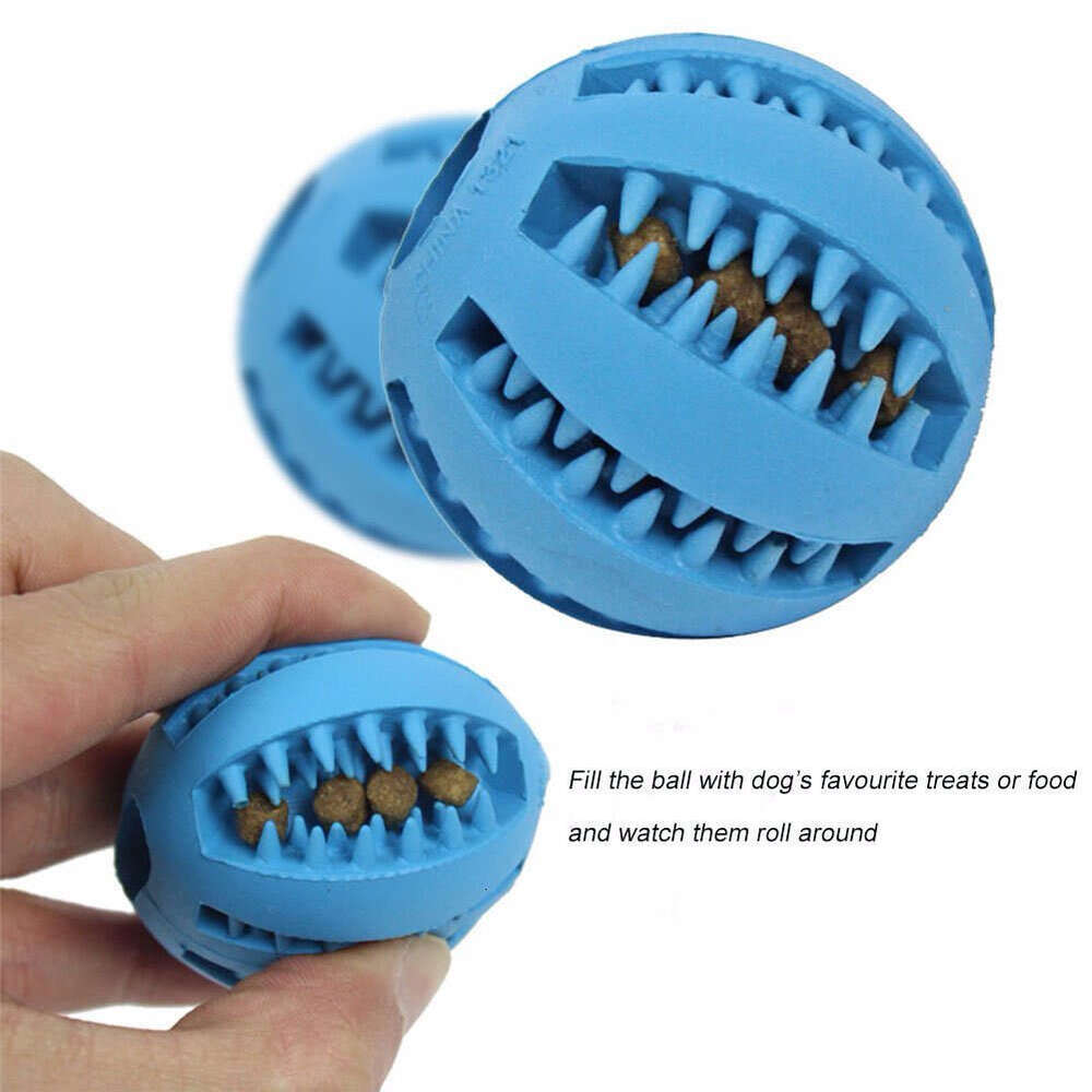 TPR Pet Chew Ball - Durable Rubber Teething Toy with Treat Dispenser, Teeth Cleaning, 3 Sizes & 8 Colors for Small/Medium/Large Dogs