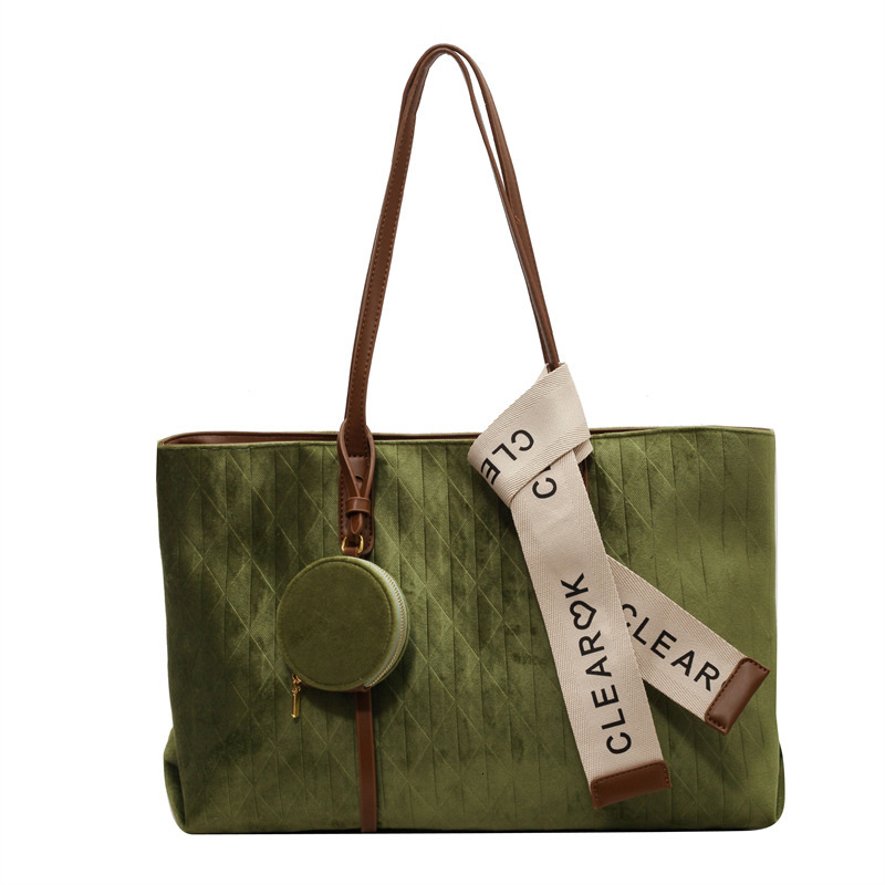 Free shipping designer Women Bag Large Capacity 2025 New Matte Retro Suede Shoulder Bag Trendy Fashion Tote Bag