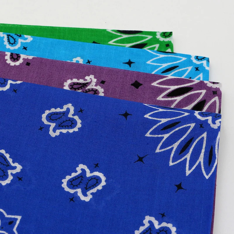 Hip-hop Men Bandana Scarf Printed Paisley In Blue Green Purple Color Cotton Headband Handkerchiefs 250617