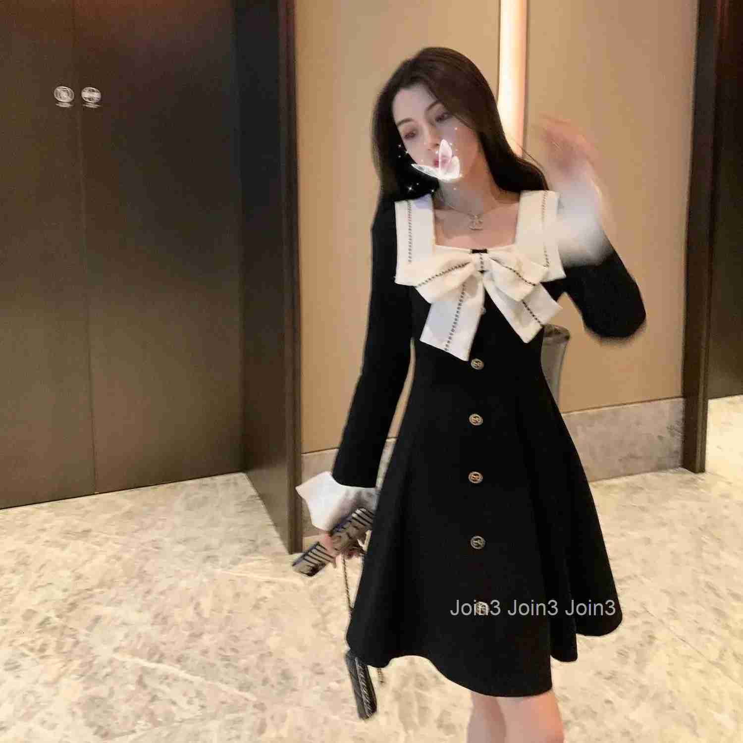 Bow Female Dress A Line Sensual Sexy Outfits Clothes On Sale Clearance Thic Designer Hot Full Xxl X Womens Long Sleeve Dresses