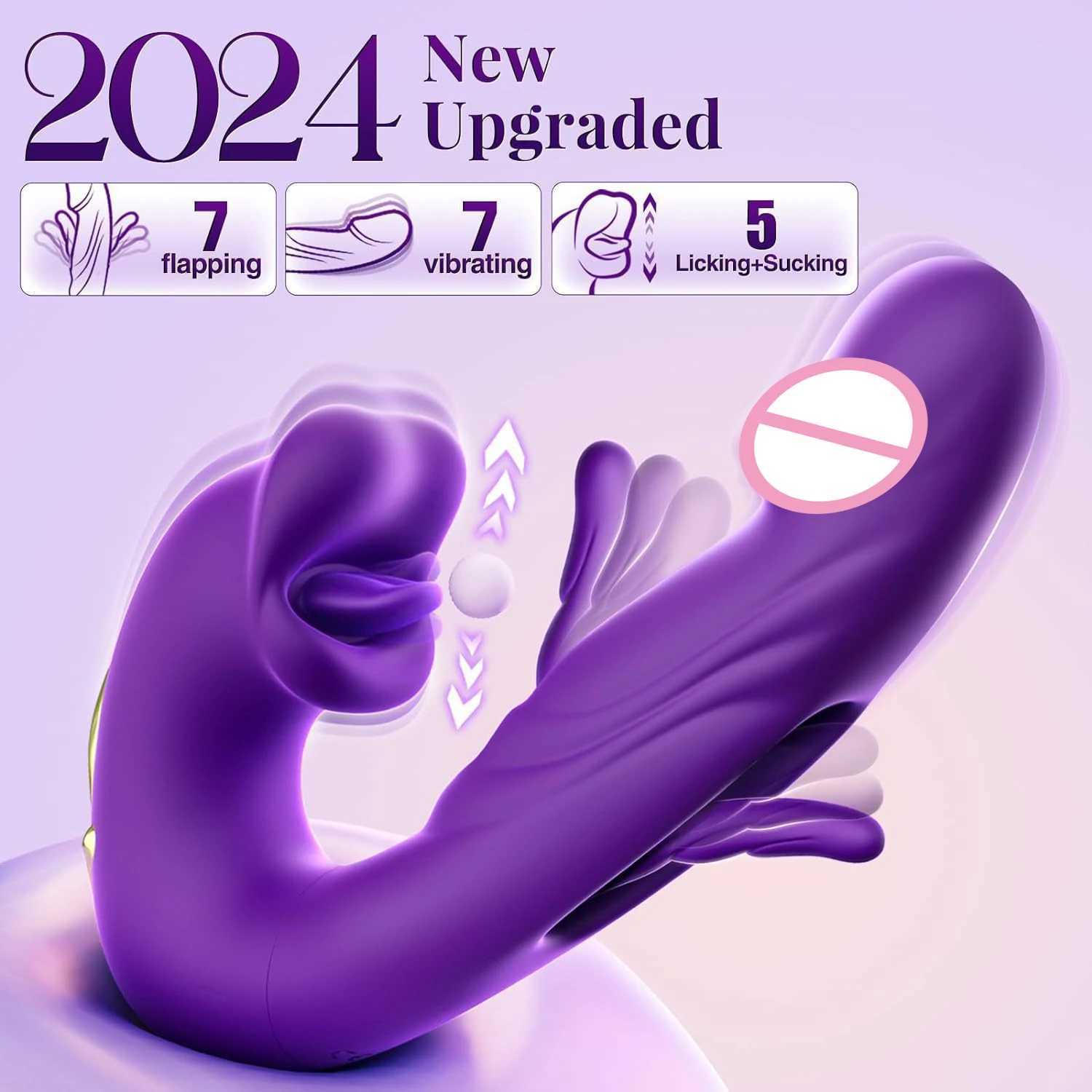 3 in 1 Tongue Licking Finger Flapping G Spot Dildo Vibrator Sex Toys for Women Clitoral Stimulation Massager Adults Masturbator W250618