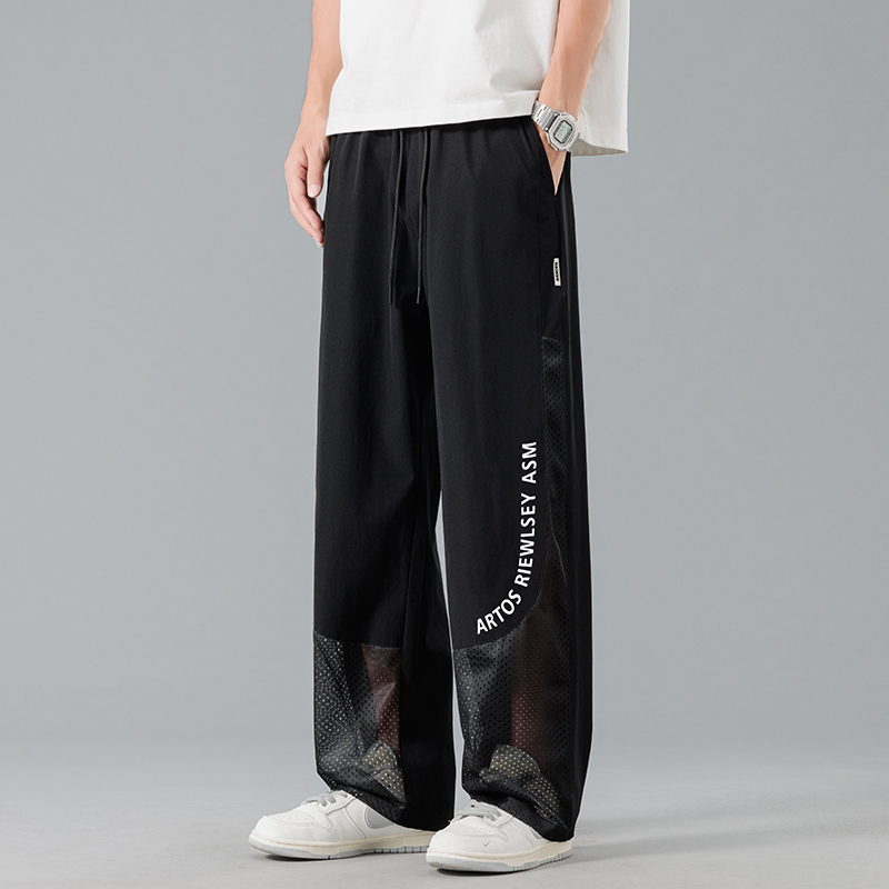 Designer Men's Summer Utility Pants - Loose Plus Size Teenagers' Ice Silk Thin Sports Casual Trousers (New Arrival)
