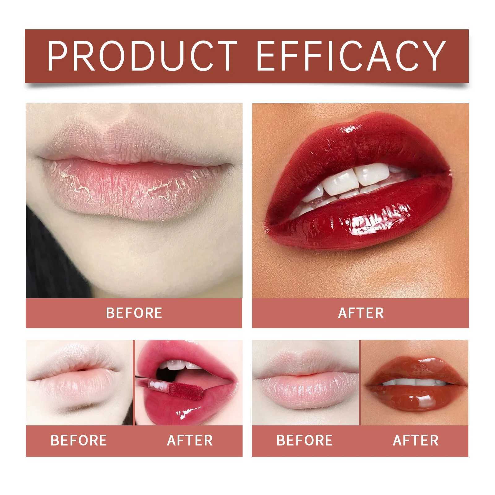 EELHOPE Lip Glaze Nourishing Lip Non-sticky Lasting Color Waterproof Moisturizing Remove Lip Lines Smoothing Portable Lip Gloss XJ250618