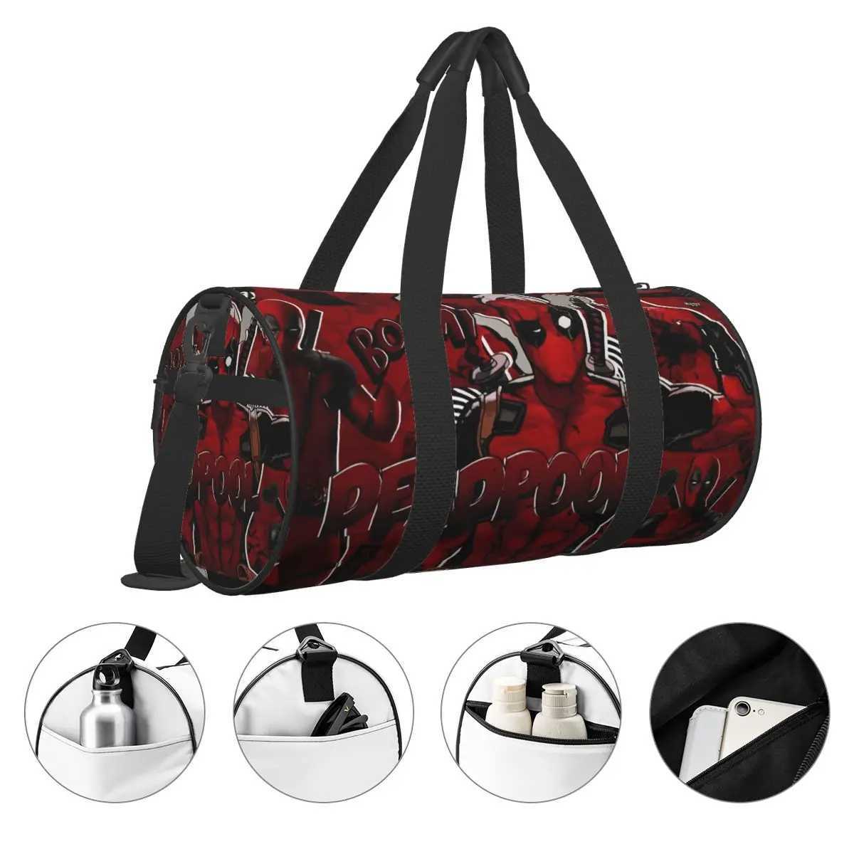 Deadpools Super Heroes Seyahat antas Yoga Spor antas ift Tasarm Byk Kapasiteli Vintage Spor Fitness antalar Su Geirmez El antalar W250618