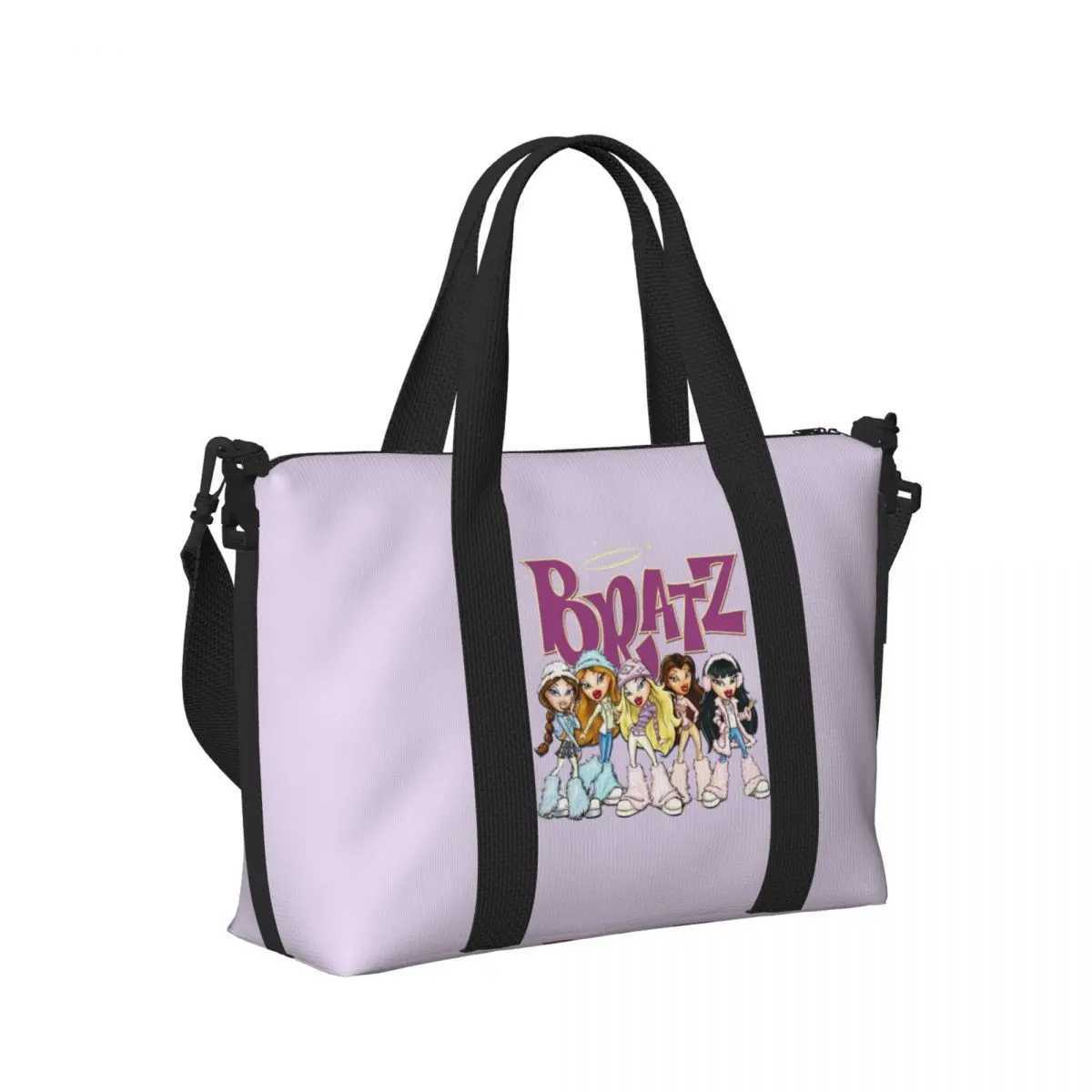 Custom Large Bratz Doll Tote Bag Women Tv Movie Cartoon Shoulder Shopping Gym Beach Travel Bag W250618