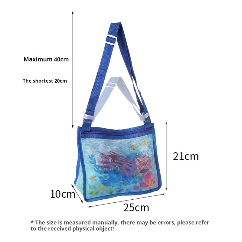 New Children's Printed Mesh Crossbody Shell Collection Beach Storage Bag