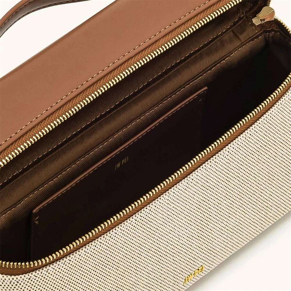 JW PEI 2025 New Thea Women's Genuine Leather Handbag Lunchbox Style Top Handle Crossbody Bag Commuter-Friendly Shoulder Fashion