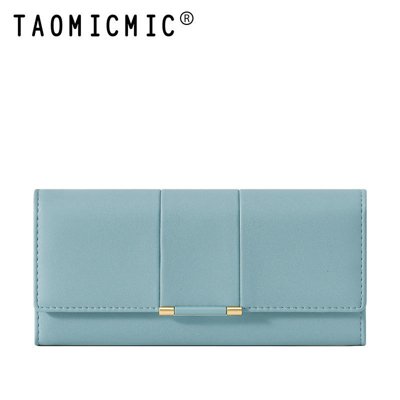 Fashionable Women's Long Wallet With Free Shipping Designer Japanese Minimalist Handbag Premium Triple Fold Cross Fold Multi Card Slot Card Bag Z
