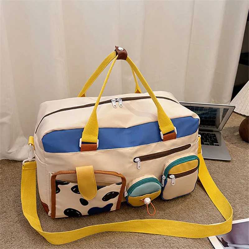 Dopamine Casual Travel Bag for Women Lightweight Gym Yoga Swim Fitness Duffel Short Trip Business Trip Carry Large Handbags W250618