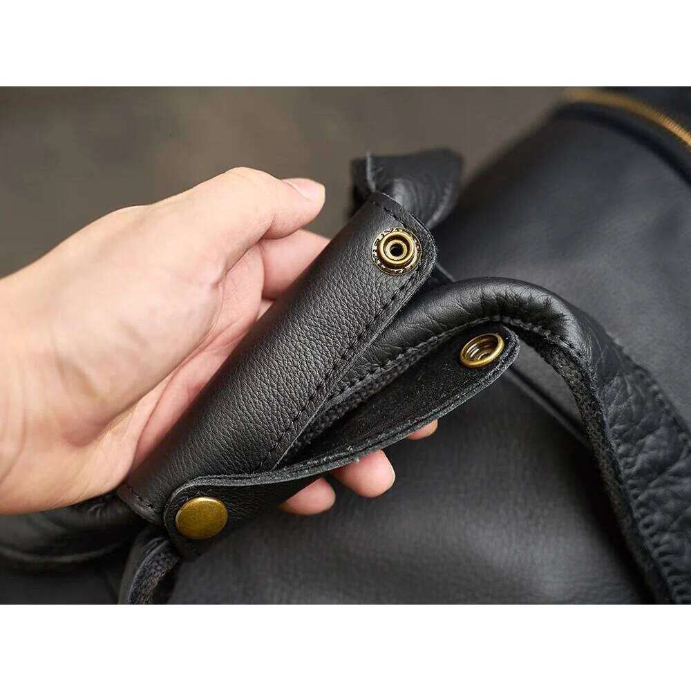 Retro Men's Leather Tote Casual Large Capacity Lage Outdoor Travel Fashion One Shoulder Crossbody Bag