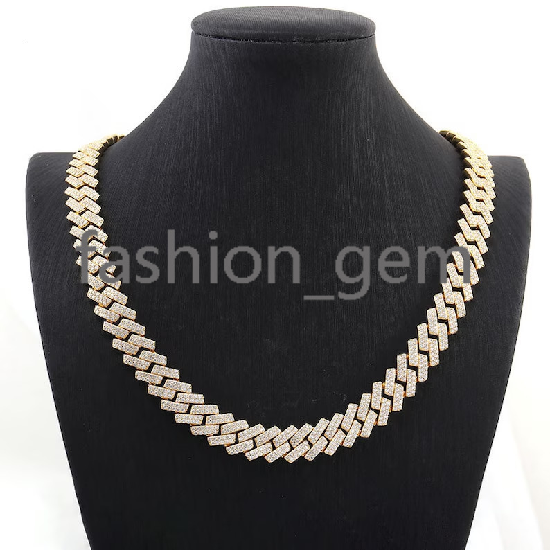 Top Selling Hiphop Cuban Link Chain Rappers 2 Raw 12mm Gold Plated 925 Sterling Silver Custom Vvs Moissanite Cuban Link Chain