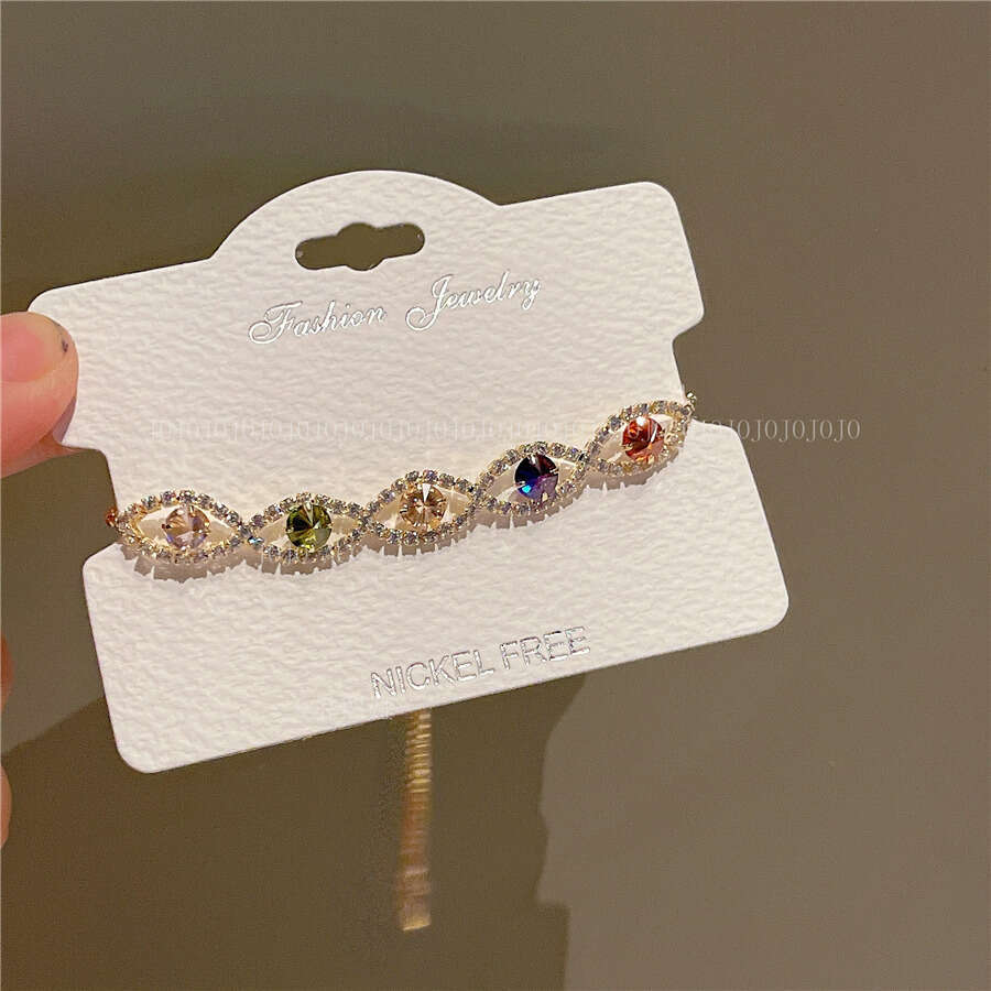 Light Style Colorful Zircon Bracelet 2023 Exquisite Circle Niche Versatile Pull Rope Hand Jewelry