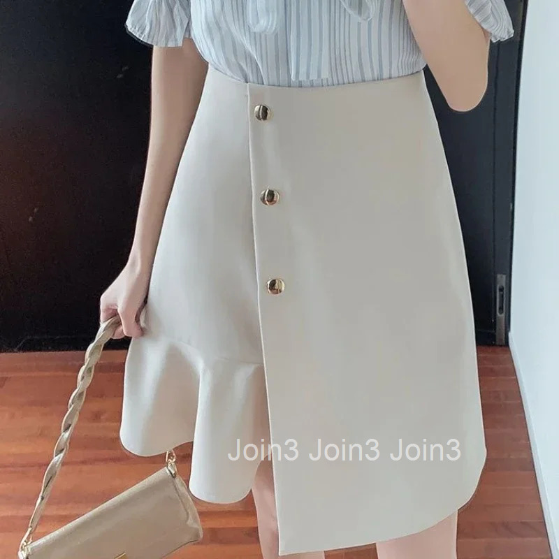 Formal Skirts for Women Ruffle Tight Wrap High Waist Office Zipper Vintage Y2k V A Line New in Stylish Modest Cheap Woman Skirt