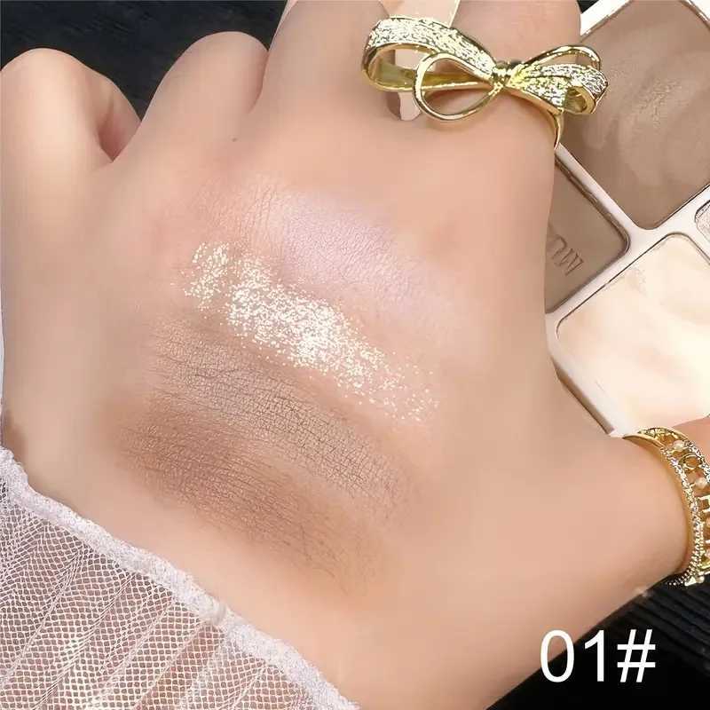 Four Colors Highlighting Contouring All-in-One Palette with Mirror Matte Highlighting Shadow Nose Shadow Contour Palette XJ250618