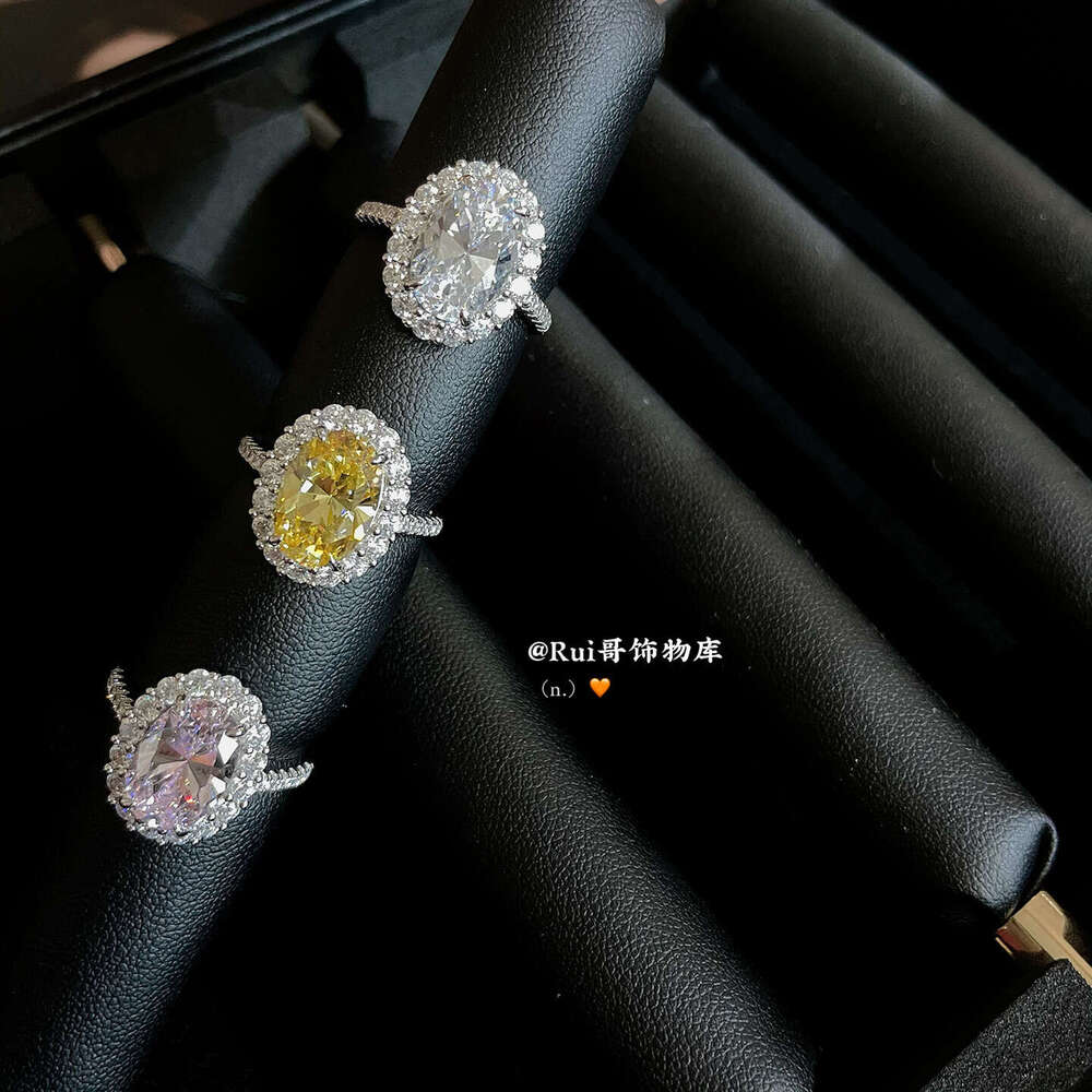 Hot Selling High Carbon Diamond Luxurious Pigeon Egg Zircon Women's Wedding Ring Fashion Jewelry