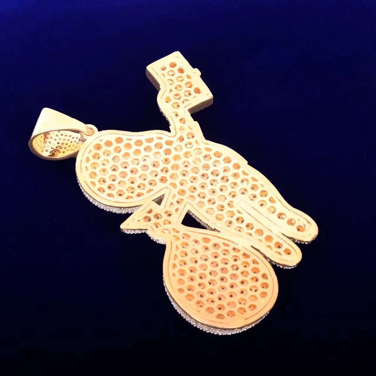 New Arrival 18K Gold Casper Money Bag Hip Hop Style Diamond Pendant with Dollar Sign Moissanite Jewelry for Men and Women