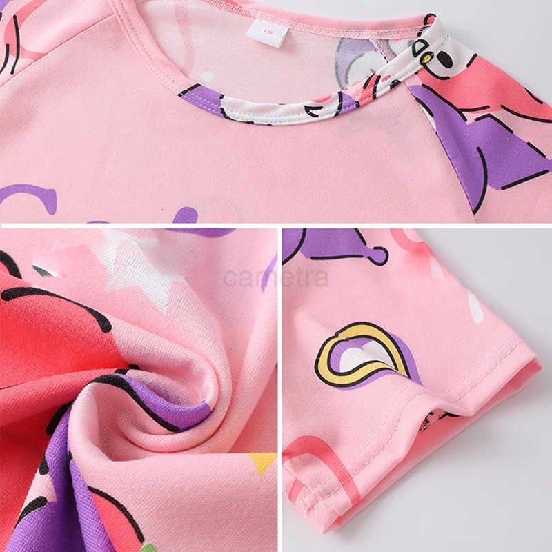 Sanrio Cinnamoroll Girls Summer Pajama Set Cartoon Patterned Crew Neck Short Sleeve Top and Long Pants Casual Home Wear for Children XJ250618XJ250618