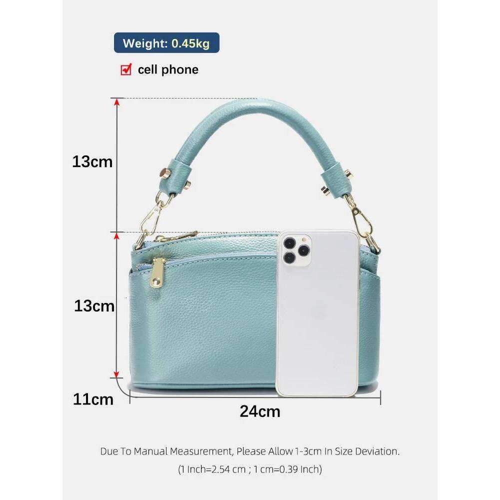 Zency Women Blue Red Soft Genuine Zipper Cowhide Leather Shoulder Bag Ladies Crossbody Small Handbag Satchels Sac
