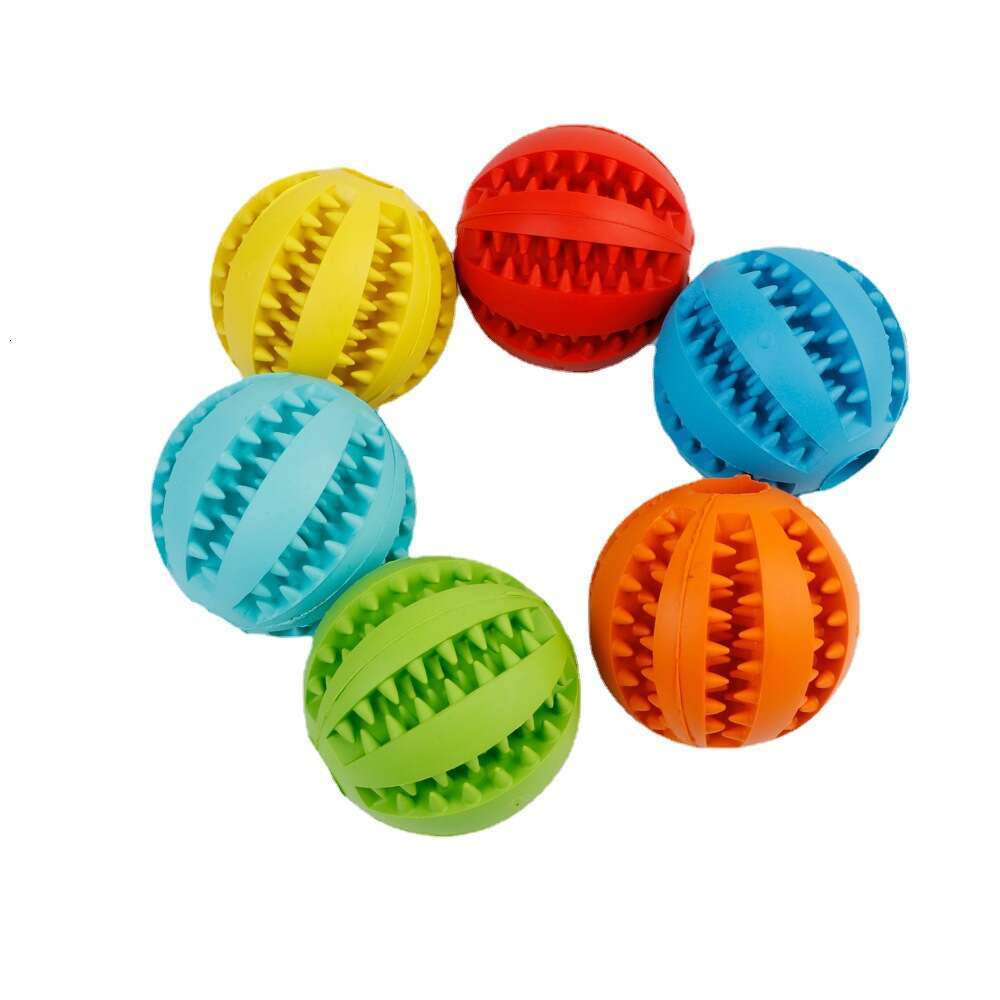TPR Pet Chew Ball - Durable Rubber Teething Toy with Treat Dispenser, Teeth Cleaning, 3 Sizes & 8 Colors for Small/Medium/Large Dogs