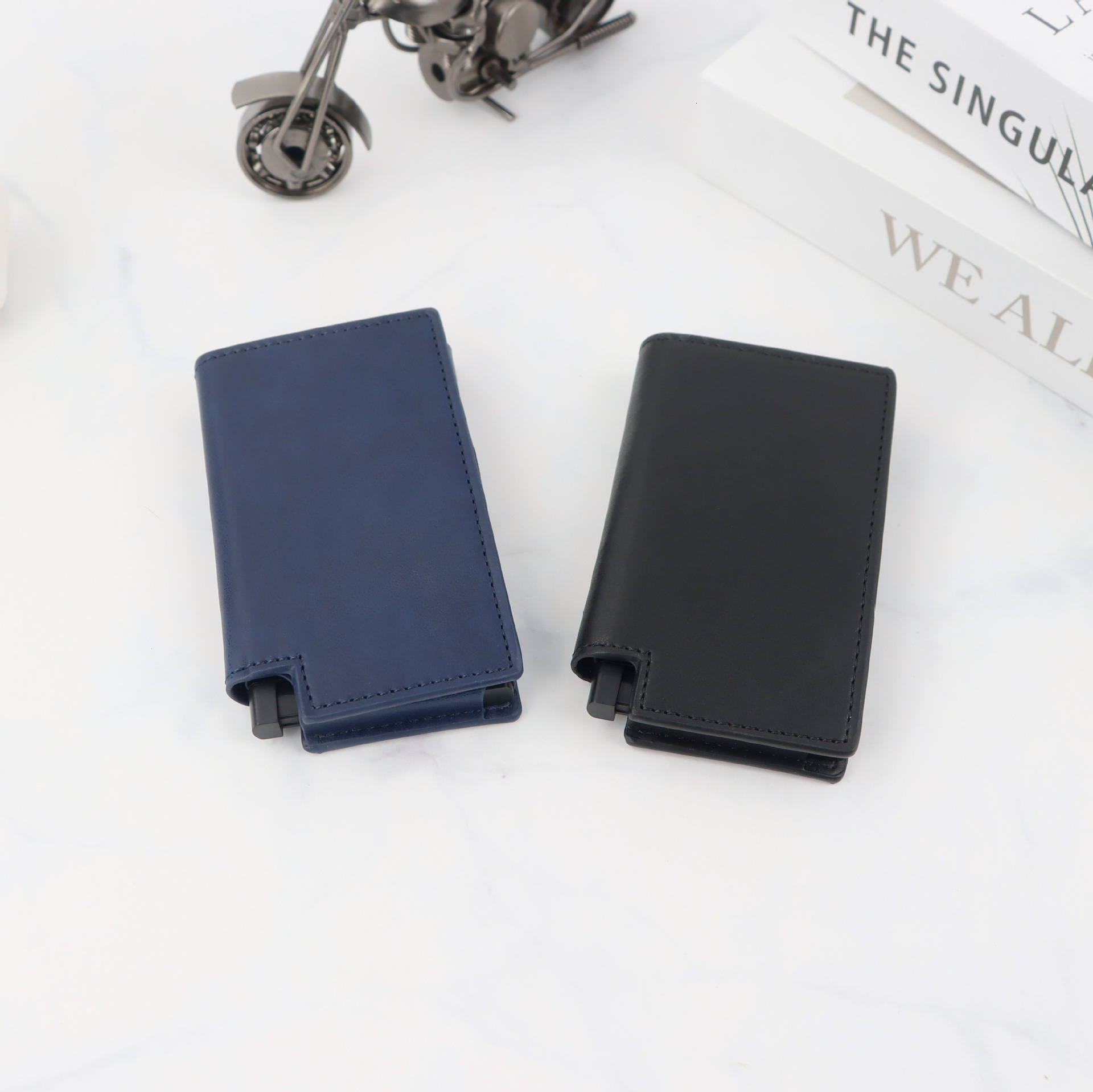 Free Shipping RFID Luxury Designer Anti-theft Multi-function Card Holder Automatic Bottom Push Card Ejection Anti-magnetic Wallet PU Leather Wallet