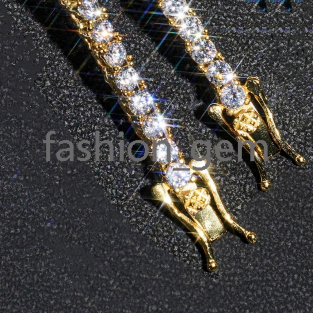 925 Silver moissanite moissaniteia Affordable 3mm 4mm 5mm Tennis Chain Necklace Bracelet 18k Gold Plated Necklace Hip Hop Rock