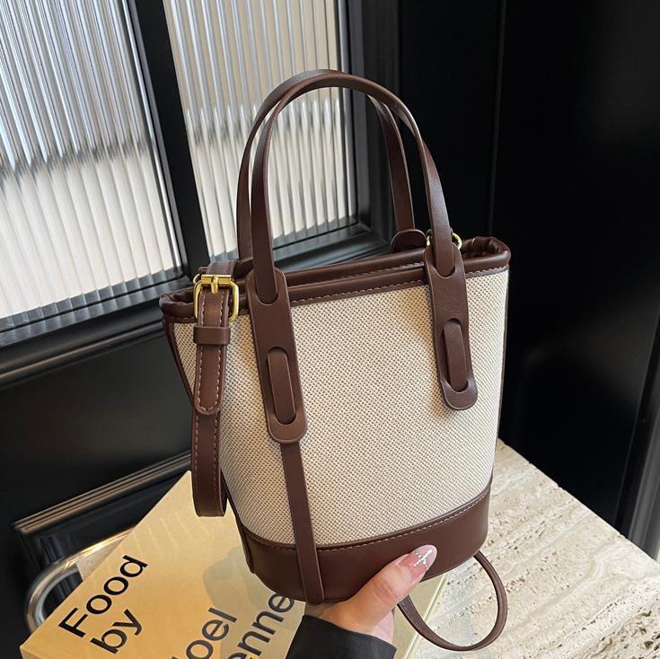 Free shipping designer Color-Block Bucket Bag for Women 2025 New Versatile Shoulder Bag Crossbody Bag High-End Simple Commuter Bag