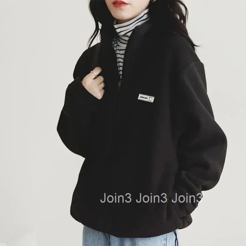 Loose Full Zip Up Sweatshirt for Women With Zipper Pullover Baggy Korean Y2k Vintage Xxl Harajuku Fashion Long Sleeve Woman Tops