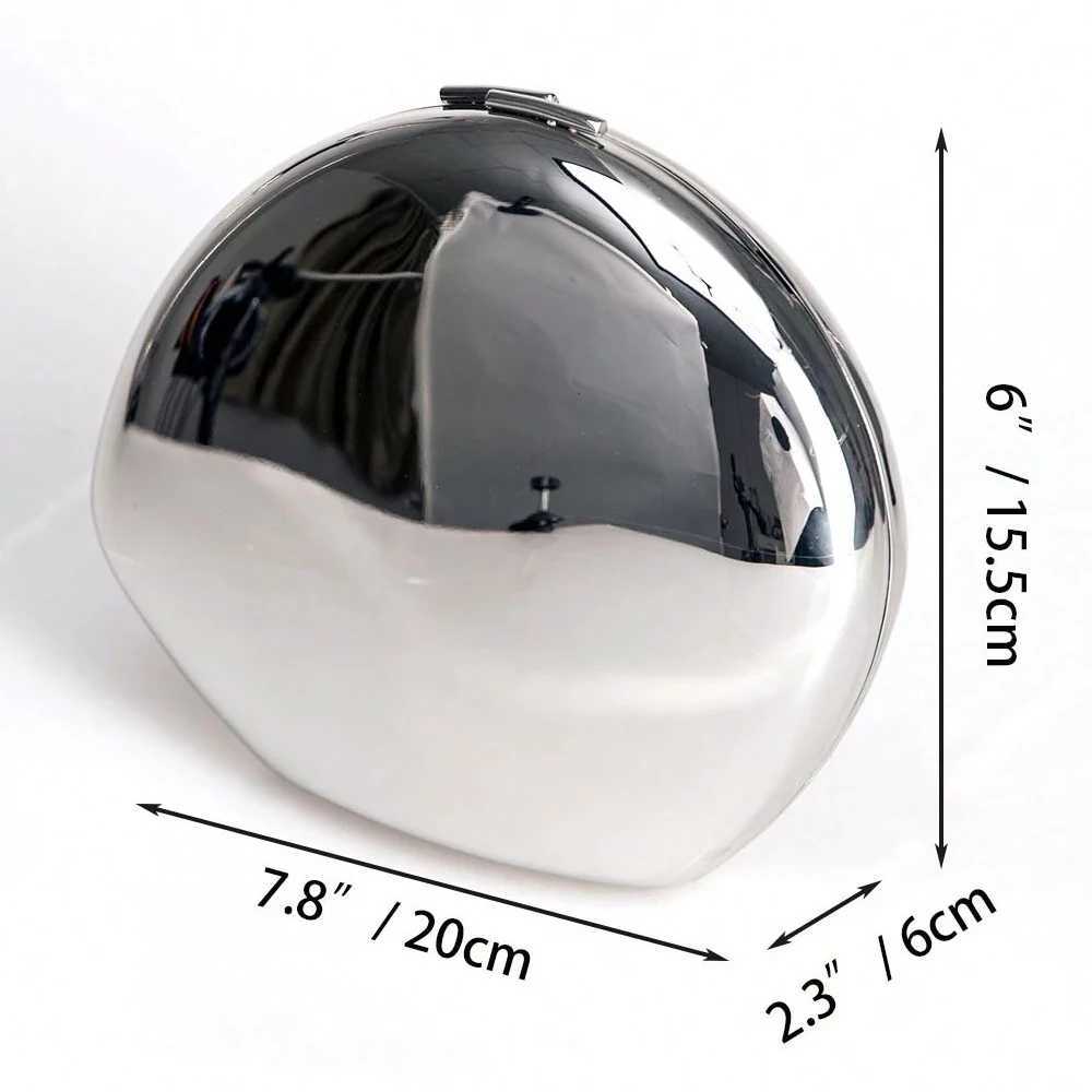 Smooth Mirror Design Acrylic Egg Shape Clutch Bag Women Designer Evening Party Cute Purse New Shell Handbag Quality Metal Style Z250618
