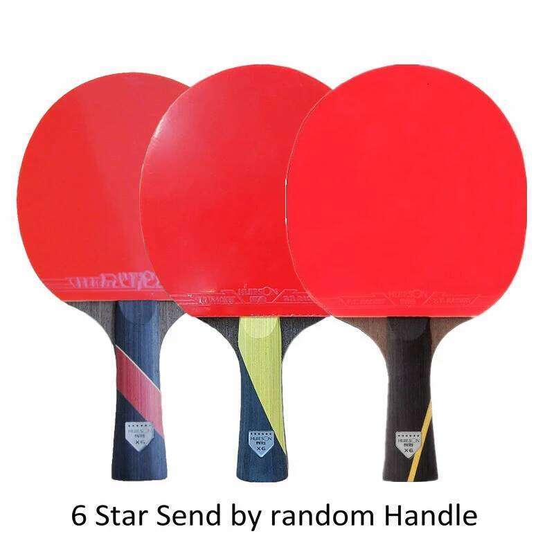 Huieson Wenge Carbon Fiber Blade 6 Star Table Tennis Sticky Pimples-in Rubber Super Powerful Ping Pong Racket Bat