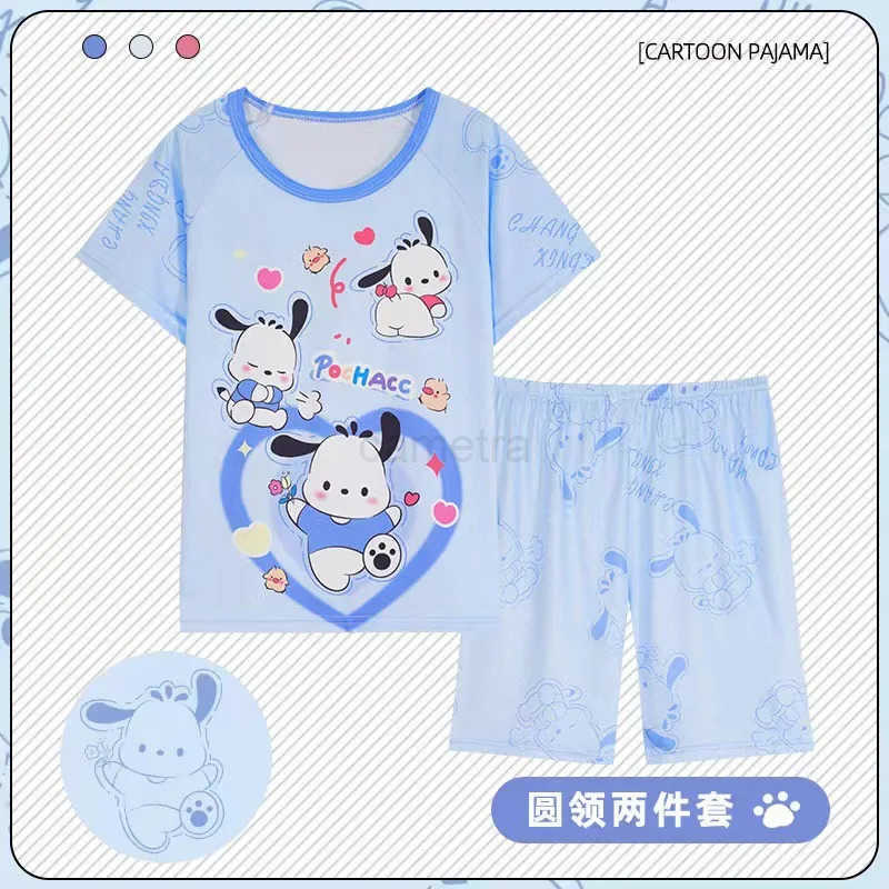 Sanrio Set of Short Sleeved Shorts Pajama Girl Pijama Sets for Children Childrens Pajamas Girls Loungewear Sleepwear Robe Clothing XJ250618XJ250618